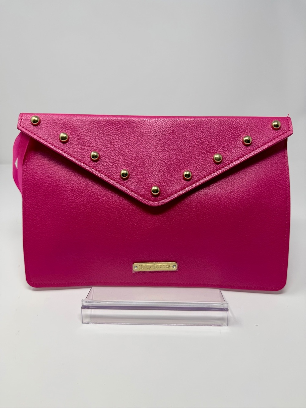 Juicy Coutoure Pink Envelope Clutch/Wristlet with Gold Stud Accents NWOT